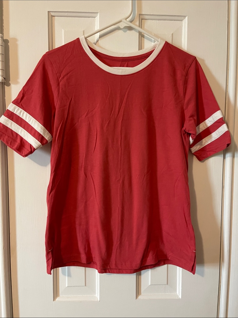 Maurices Red Short-Sleeve Tee with White Trim